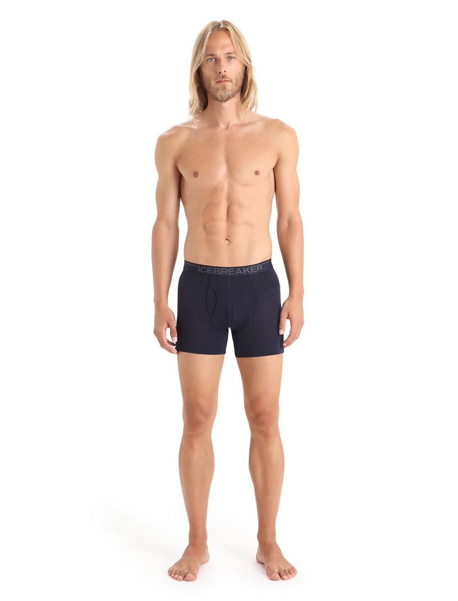 Icebreaker Merino Anatomica Boxers With Fly Férfi Fehérnemű Sötétkék | HU 1307OKIR